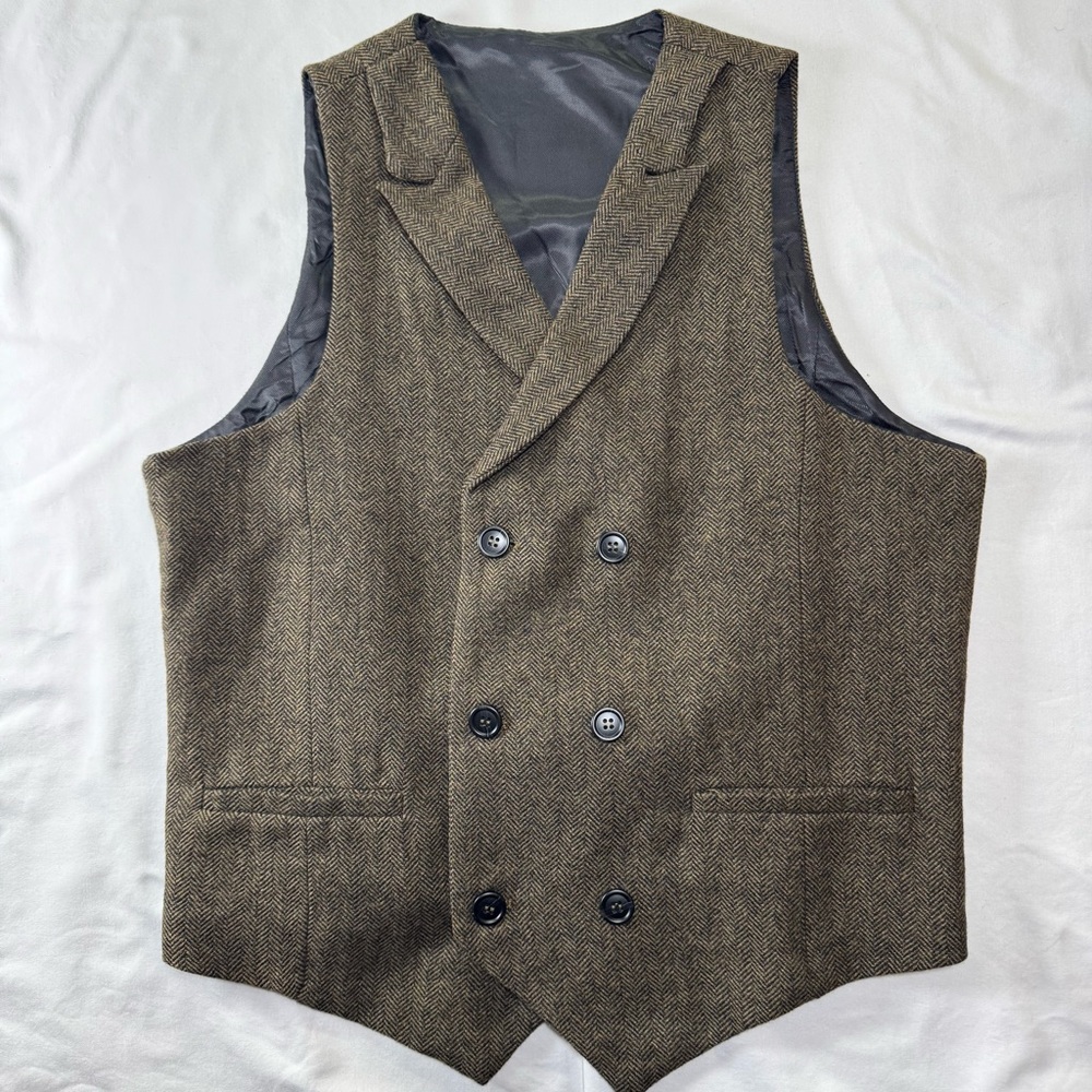 Brown Double-Breasted Vest